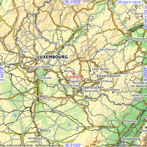 Topographic map of Schmelz