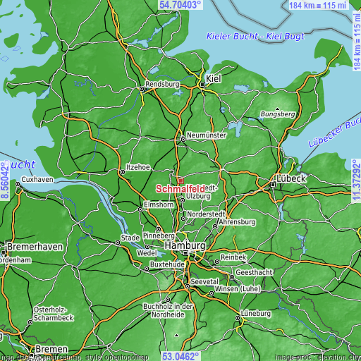 Topographic map of Schmalfeld