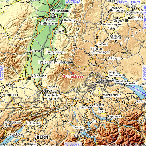 Topographic map of Schluchsee