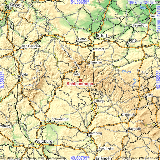 Topographic map of Schleusingen