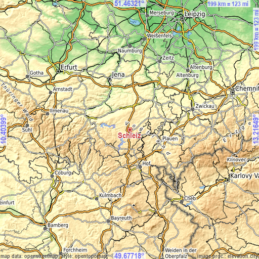 Topographic map of Schleiz