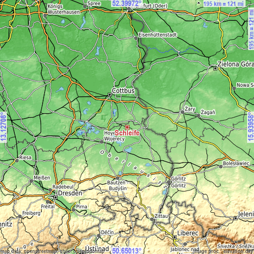 Topographic map of Schleife