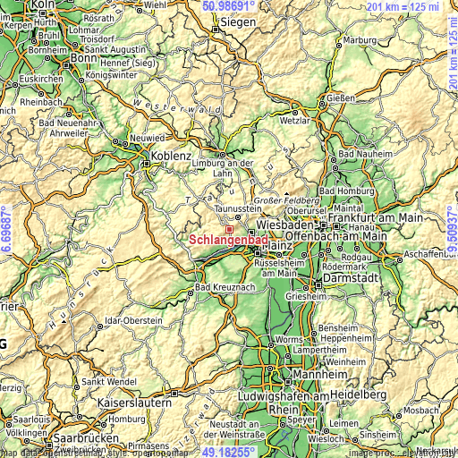 Topographic map of Schlangenbad