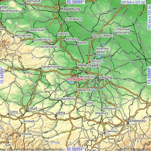 Topographic map of Schkopau