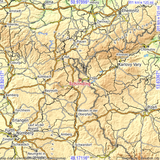 Topographic map of Schirnding