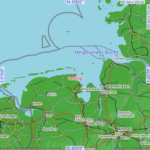 Topographic map of Schillig