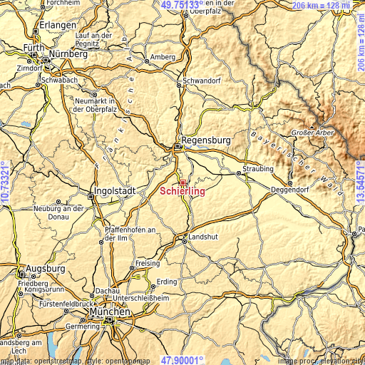 Topographic map of Schierling