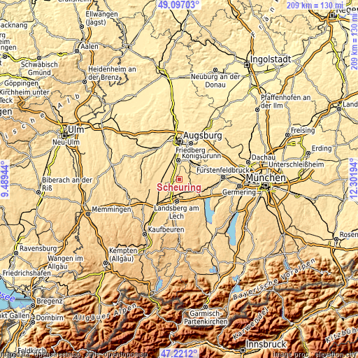 Topographic map of Scheuring