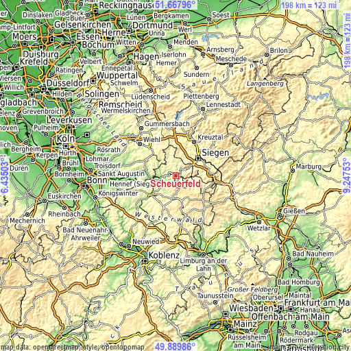 Topographic map of Scheuerfeld