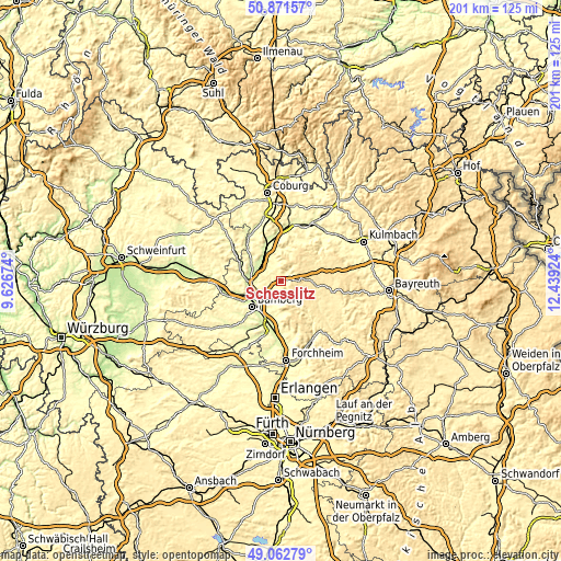 Topographic map of Scheßlitz