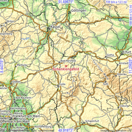 Topographic map of Schenklengsfeld