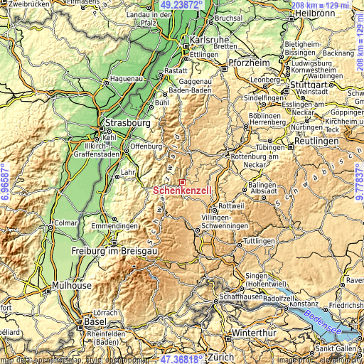 Topographic map of Schenkenzell