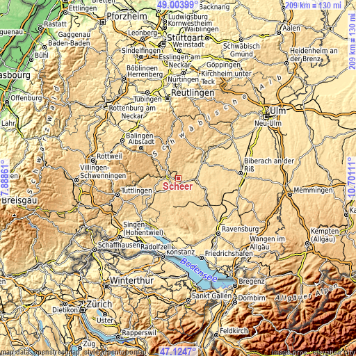 Topographic map of Scheer