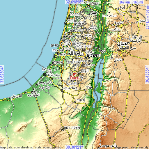 Topographic map of Dūrā