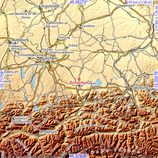 Topographic map of Schechen