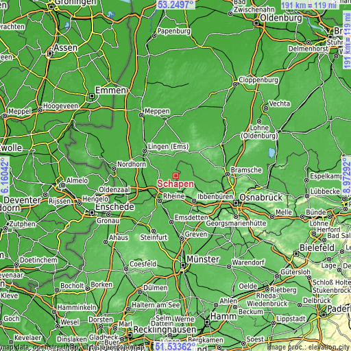 Topographic map of Schapen