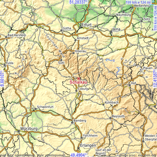 Topographic map of Schalkau