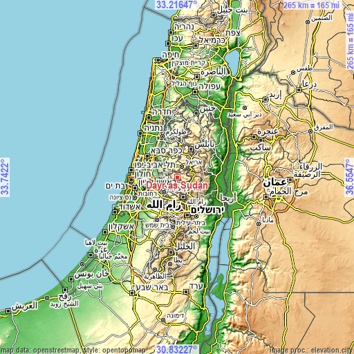 Topographic map of Dayr as Sūdān