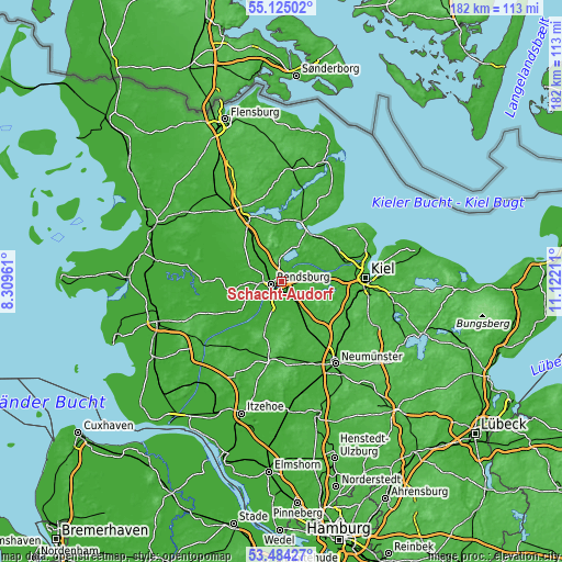 Topographic map of Schacht-Audorf