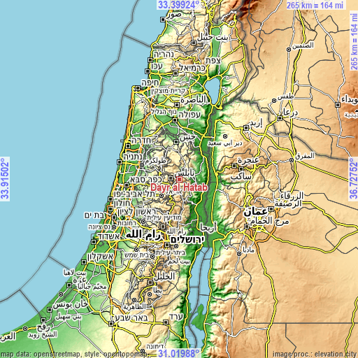 Topographic map of Dayr al Ḩaţab