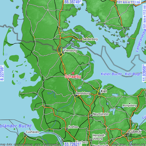 Topographic map of Schaalby