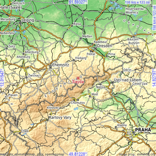 Topographic map of Sayda