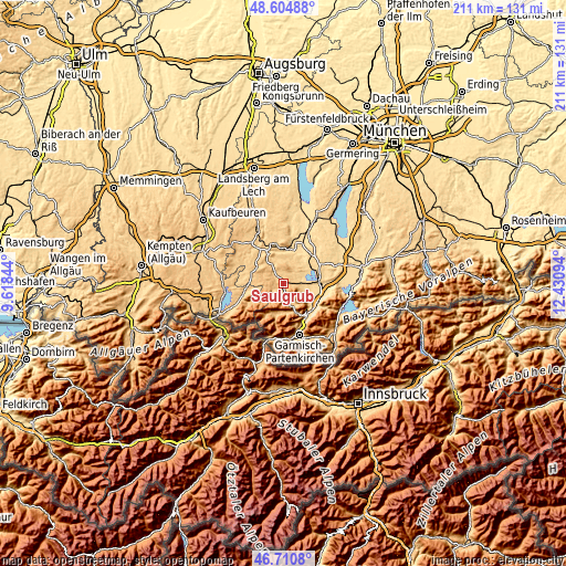 Topographic map of Saulgrub