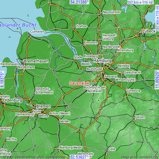 Topographic map of Sauensiek