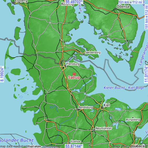 Topographic map of Satrup