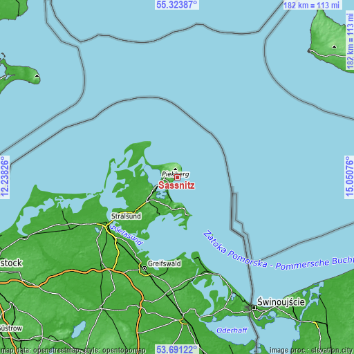 Topographic map of Saßnitz