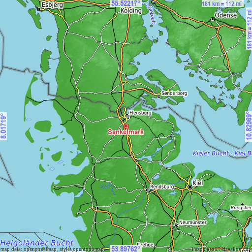 Topographic map of Sankelmark