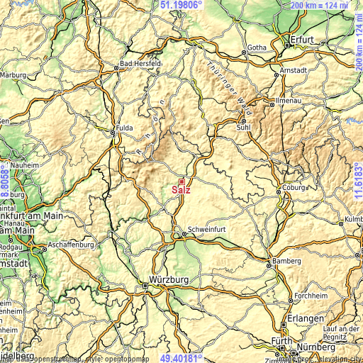 Topographic map of Salz