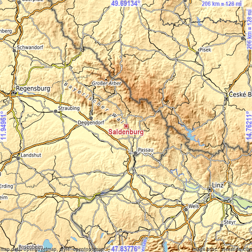 Topographic map of Saldenburg