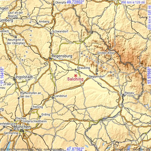 Topographic map of Salching