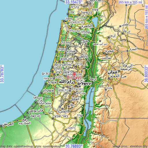 Topographic map of Bīr Zayt