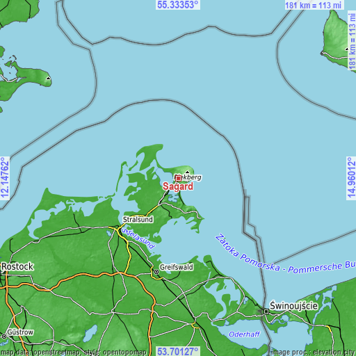 Topographic map of Sagard