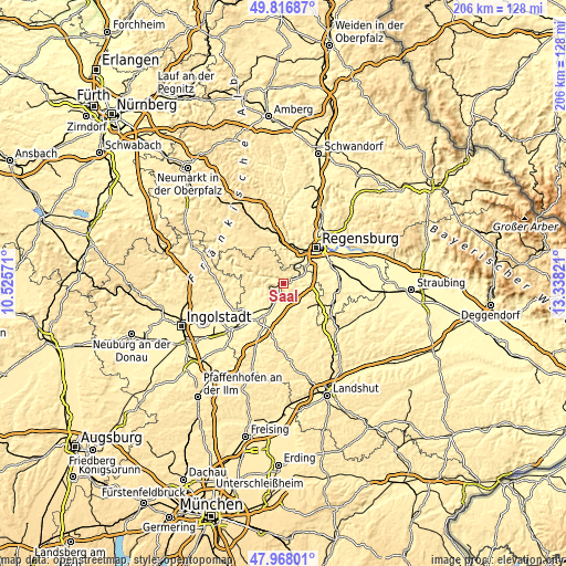 Topographic map of Saal