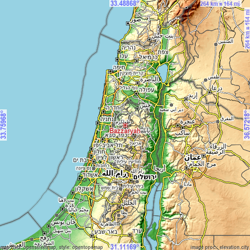 Topographic map of Bazzāryah