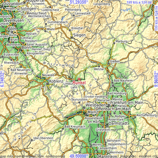 Topographic map of Runkel