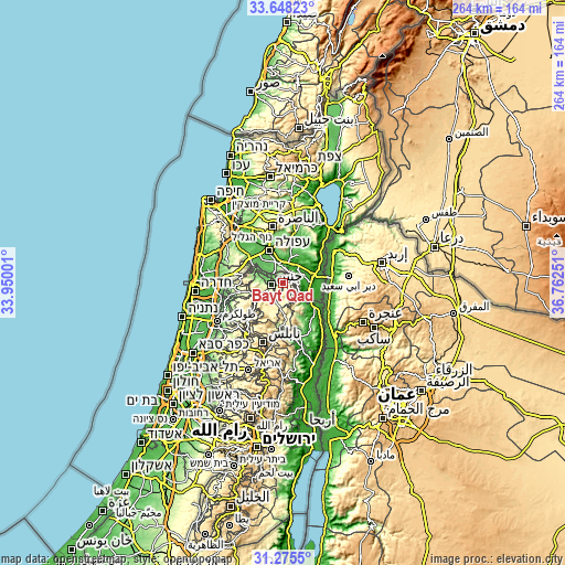 Topographic map of Bayt Qād