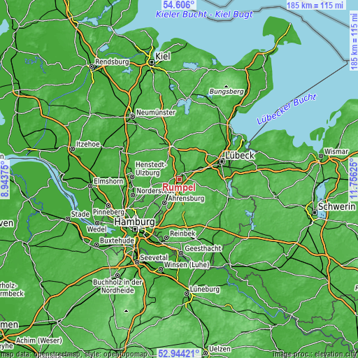 Topographic map of Rümpel