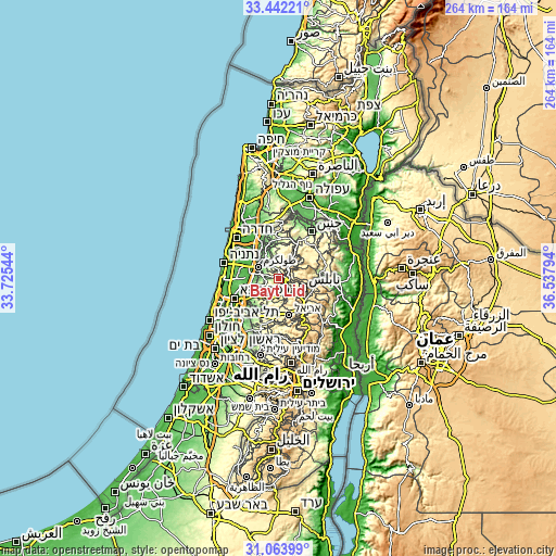 Topographic map of Bayt Līd