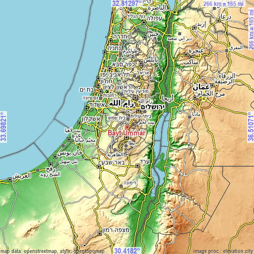 Topographic map of Bayt Ūmmar