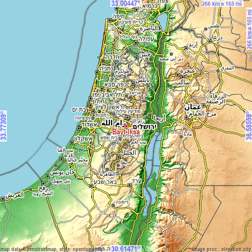 Topographic map of Bayt Iksā
