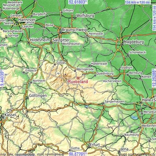 Topographic map of Rübeland