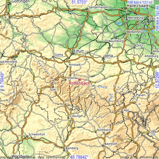 Topographic map of Rottenbach