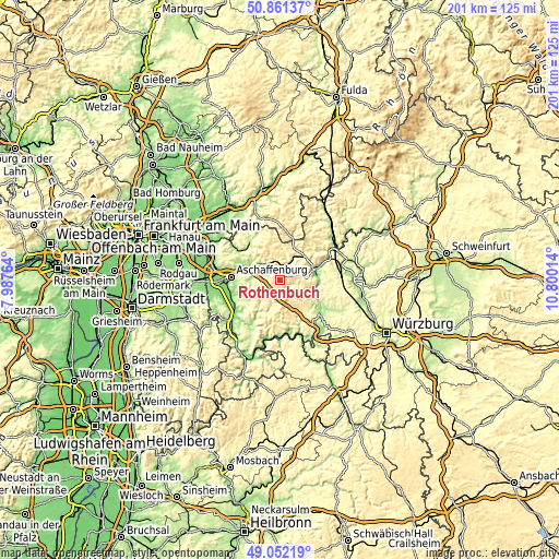 Topographic map of Rothenbuch