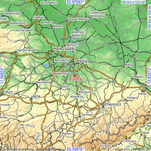 Topographic map of Rötha