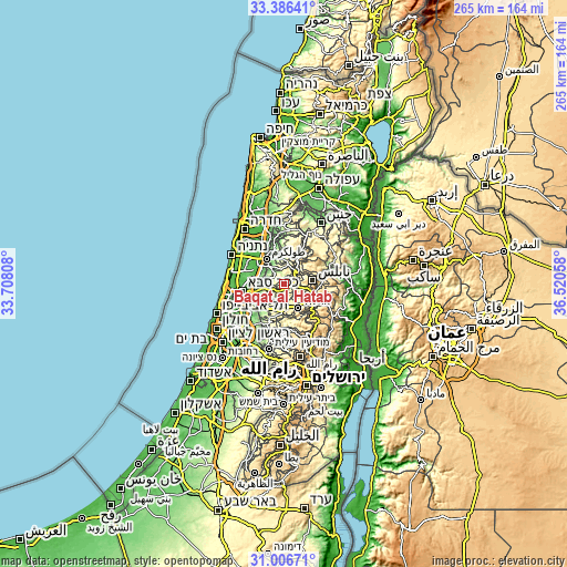 Topographic map of Bāqat al Ḩaţab