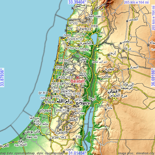 Topographic map of Balāţah